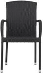 ebuy24 Anita Gartenstuhl Polyrattan Stapelbar Schwarz
