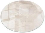 Tulup Tischplatte Marmor-Texturmuster Tischplatte aus Glas 90x90 cm Cremig