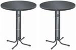 KESSER Gastro-Stehtisch Rund Klappbar Wetterfest &Oslash; 80 cm Anthrazit 2er Set