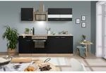 Respekta Economy K&uuml;chenzeile KB210ESSSC 210 cm Schwarz-Eiche S&auml;gerau