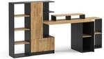 Vicco Schreibtisch Tomy Anthrazit/Goldkraft Eiche 150 x 120 5er Set Art Nr 59854