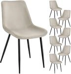 Tectake Set Stuhl Monroe Gepolstert In Samtoptik Ergonomische Sitzschale 8Er Set 59
