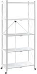 BERLINLODGE KLAP Klappbares Regal Auf Rollen HxBxT 167 x 72 x 34 cm 5 Ebenen