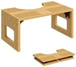 HOMCOM Toilettenhocker Bambus 42,5 x 25 x 20 cm Eiche