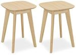 Relaxdays Esszimmerhocker 2er Set Bambus Natur Rutschfest 45,5 cm x 33 cm x 33 cm 2,5