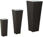 vidaXL Set f&uuml;r Outdoor 3 Stk Schwarz Metall 42026959