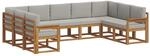 vidaXL Outdoor-Sofagarnitur mit Kissen 9-Tlg Natur und Hellgrau 3366974