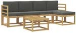 vidaXL Outdoor-Sofagarnitur mit Kissen 6-Tlg Wei&szlig; und Anthrazit 3387511