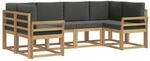 vidaXL Outdoor-Sofagarnitur mit Kissen 6 Stk Wei&szlig; und Anthrazit 3388121
