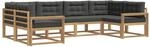 vidaXL Outdoor-Sofagarnitur mit Kissen 6 Stk Wei&szlig; und Anthrazit 3386941