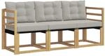 vidaXL Outdoor-Sofagarnitur mit Kissen 3-Tlg Wei&szlig; und Hellgrau 3389153