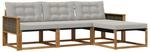 vidaXL Outdoor-Sofagarnitur mit Kissen 4 Stk Natur und Hellgrau 3381339
