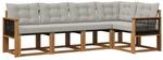 vidaXL Outdoor-Sofagarnitur mit Kissen 5 Stk Natur und Hellgrau 3381951