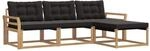 vidaXL Outdoor-Sofagarnitur mit Kissen 4 Stk Wei&szlig; und Schwarz 3388566