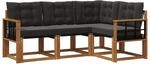 vidaXL Outdoor-Sofagarnitur mit Kissen 4-Tlg Natur und Schwarz 3368623