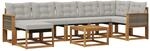 vidaXL Outdoor-Sofagarnitur mit Kissen 8 Stk Natur und Hellgrau 3382107
