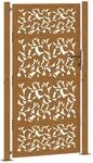vidaXL Gartentor 105 x 180 cm Wetterfester Stahl Blattdesign 4100967