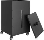 Outsunny Pelletbeh&auml;lter Kaltgewalzter Stahl 36,5L x 36,5B x 61,5H cm Schwarz