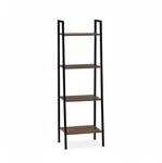Relaxdays Standregal Holz Schwarz 4 Ablagen 136 cm x 44 cm x 31,5 cm