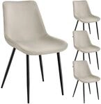 Tectake Set Stuhl Monroe Gepolstert In Samtoptik Ergonomische Sitzschale 4Er Set 59