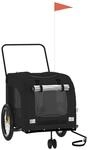 vidaXL Fahrradanh&auml;nger Hunde Schwarz Oxford-Gewebe und Eisen 93863