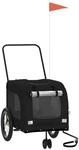 vidaXL Fahrradanh&auml;nger Hunde Schwarz Oxford-Gewebe und Eisen 93856