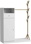 Vicco Garderobenschrank Liria Wei&szlig; Bambus 100 x 145 mit Schublade Art Nr 51635