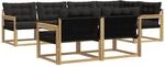 vidaXL Outdoor-Sofagarnitur mit Kissen 7 Stk Wei&szlig; und Schwarz 3388774