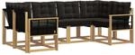 vidaXL Outdoor-Sofagarnitur mit Kissen 6-Tlg Wei&szlig; und Schwarz 3389818