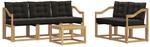vidaXL Outdoor-Sofagarnitur mit Kissen 6-Tlg Wei&szlig; und Schwarz 3389222