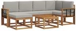 vidaXL Outdoor-Sofagarnitur mit Kissen 7 Stk Natur und Hellgrau 3366684