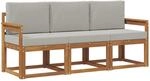 vidaXL Outdoor-Sofagarnitur mit Kissen 3 Stk Natur und Hellgrau 3365929