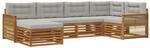 vidaXL Outdoor-Sofagarnitur mit Kissen 6 Stk Natur und Hellgrau 3383569