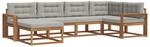 vidaXL Outdoor-Sofagarnitur mit Kissen 6-Tlg Natur und Hellgrau 3367829