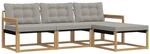 vidaXL Outdoor-Sofagarnitur mit Kissen 4 Stk Wei&szlig; und Hellgrau 3388557
