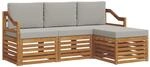 vidaXL Sofagarnituren 4 Tlg Natur und Hellgrau Massivholz Akazie 3374626
