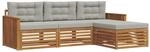 vidaXL Outdoor-Sofagarnitur mit Kissen 4-Tlg Natur und Hellgrau 3373256