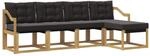 vidaXL Outdoor-Sofagarnitur mit Kissen 5-Tlg Wei&szlig; und Schwarz 3389390