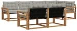 vidaXL Outdoor-Sofagarnitur mit Kissen 7-Tlg Natur und Hellgrau 3369554