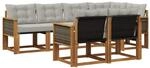 vidaXL Outdoor-Sofagarnitur mit Kissen 7 Stk Natur und Hellgrau 3382011