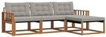 vidaXL Outdoor-Sofagarnitur mit Kissen 4-Tlg Natur und Hellgrau 3369334