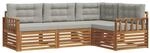 vidaXL Outdoor-Sofagarnitur mit Kissen 13-Tlg Natur und Hellgrau 3373371