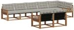 vidaXL Outdoor-Sofagarnitur mit Kissen 8-Tlg Natur und Hellgrau 3369574