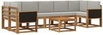 vidaXL Outdoor-Sofagarnitur mit Kissen 6 Stk Natur und Hellgrau 3385062