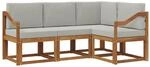 vidaXL Outdoor-Sofagarnitur mit Kissen 4 Stk Natur und Hellgrau 3366339
