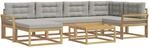 vidaXL Outdoor-Sofagarnitur 7 Stk Wei&szlig; und Hellgrau 3386725