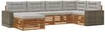 vidaXL Outdoor-Sofagarnitur mit Kissen 6 Stk Natur und Hellgrau 3383579