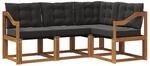 vidaXL Outdoor-Sofagarnitur mit Kissen 4-Tlg Natur und Schwarz 3368627