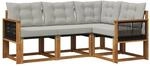 vidaXL Outdoor-Sofagarnitur mit Kissen 4 Stk Natur und Hellgrau 3381919