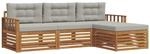 vidaXL Outdoor-Sofagarnitur mit Kissen 4-Tlg Natur und Hellgrau 3373251